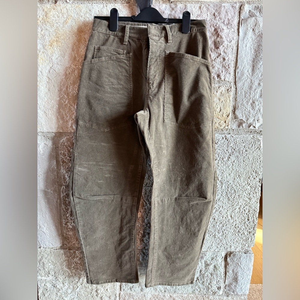 Nili Lotan Olive-Brown Corduroy Pants